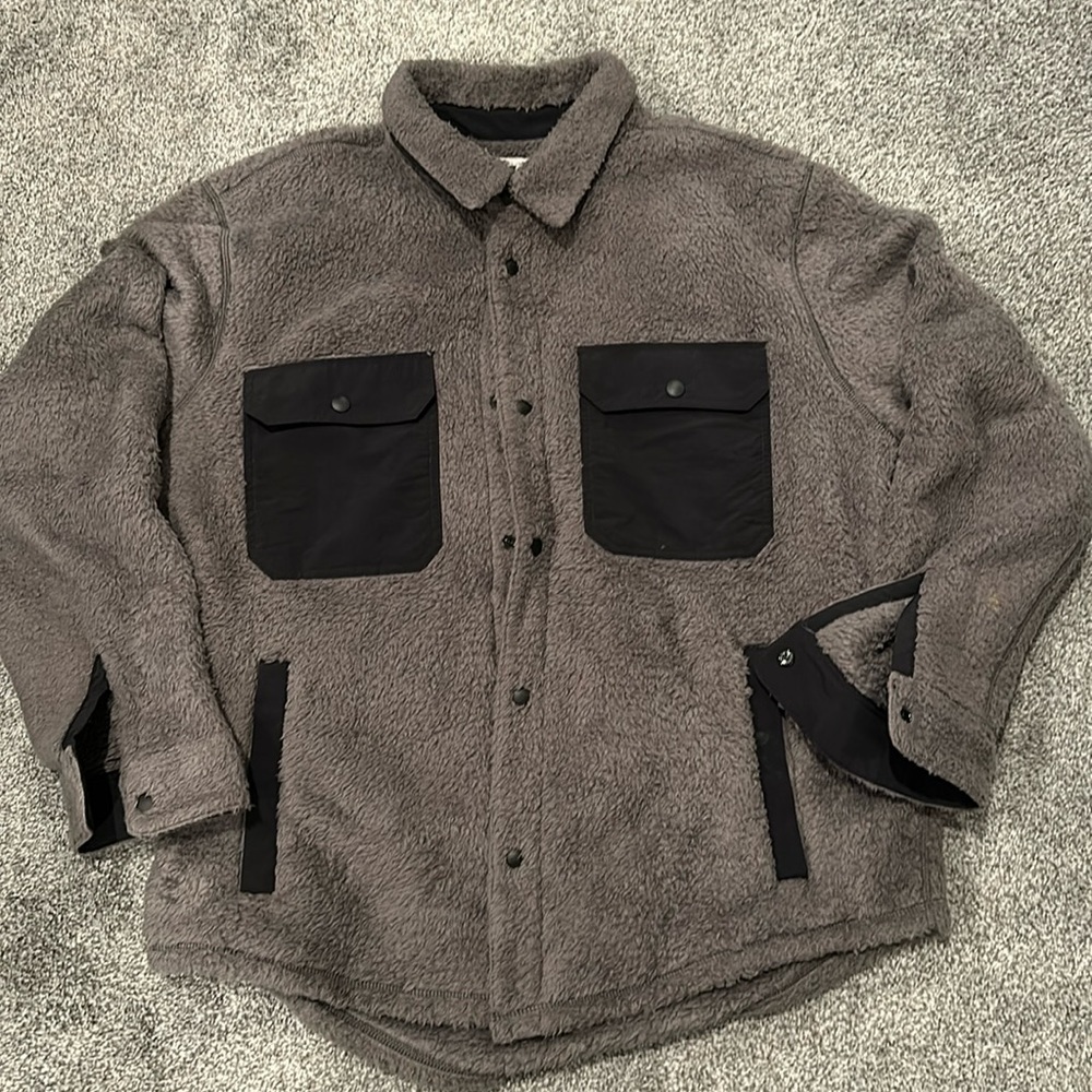 OuterKnown Men's Cozy Teddy Shacket Button Up - XL - Picture 3 of 7